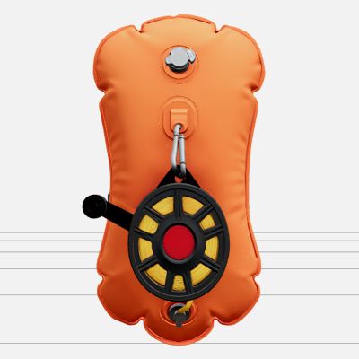 Inflatable Orange Diver Buoy with Reel Model Asset