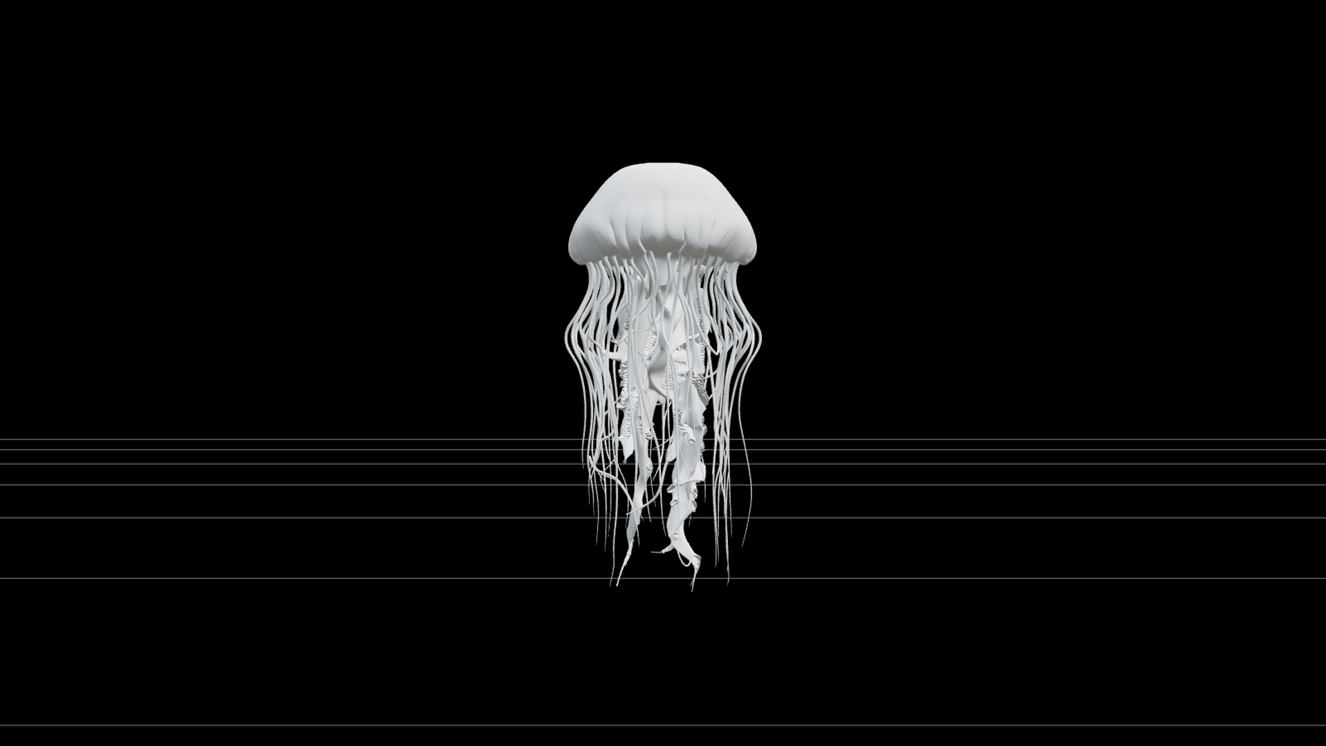 Lions Mane Jellyfish Detailed Model with Flowing Tentacles 3D Model