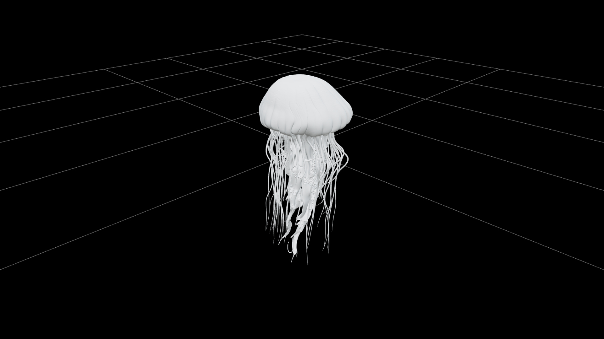 Lions Mane Jellyfish Detailed Model with Flowing Tentacles 3D Model