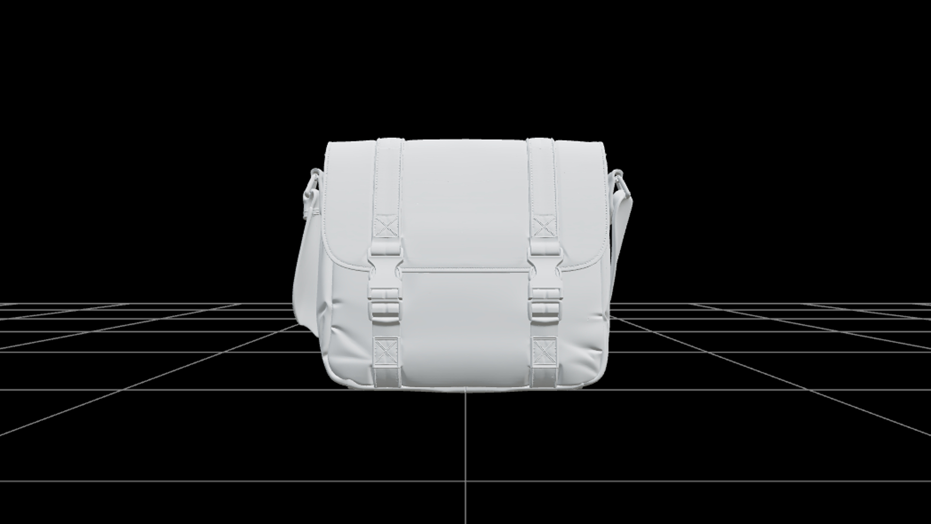 Messenger Bag with Purple Flap and Orange Stitching 3D Model 3D Model
