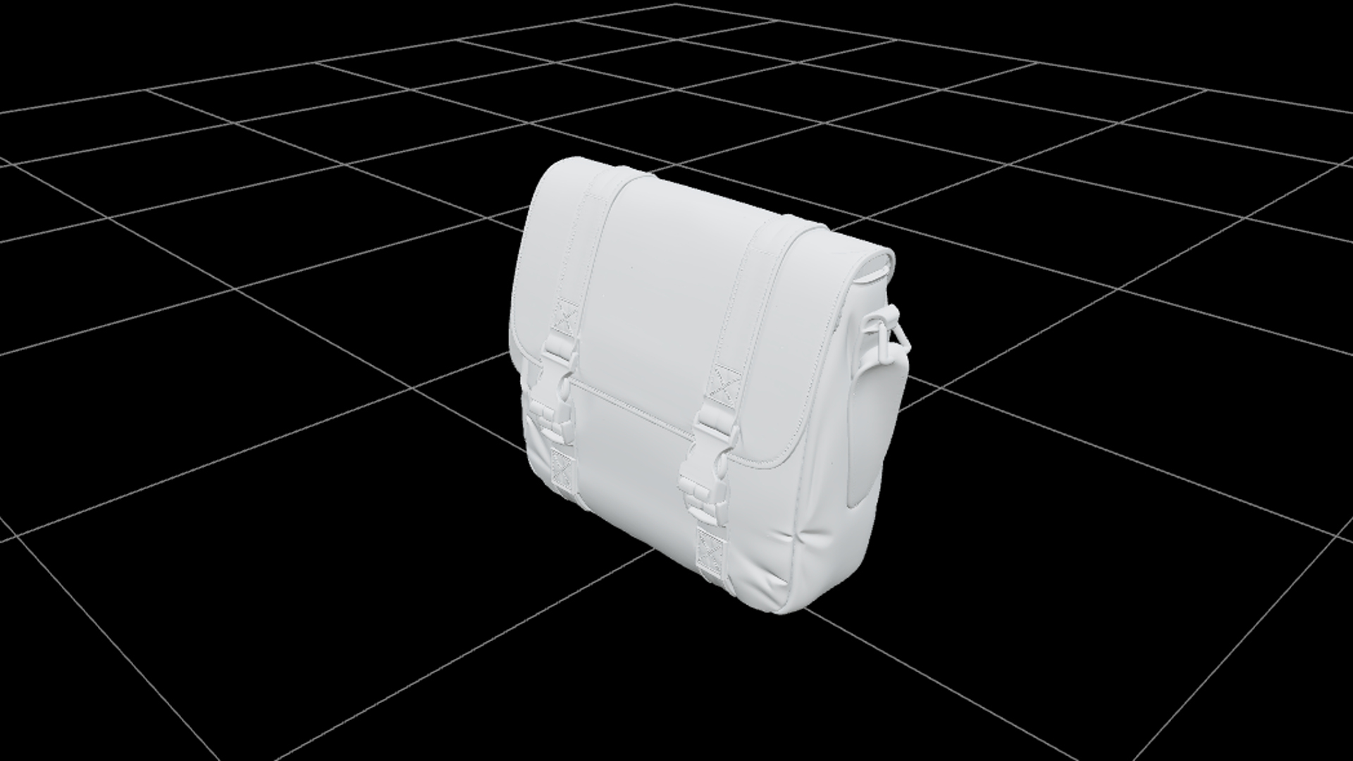 Messenger Bag with Purple Flap and Orange Stitching 3D Model 3D Model