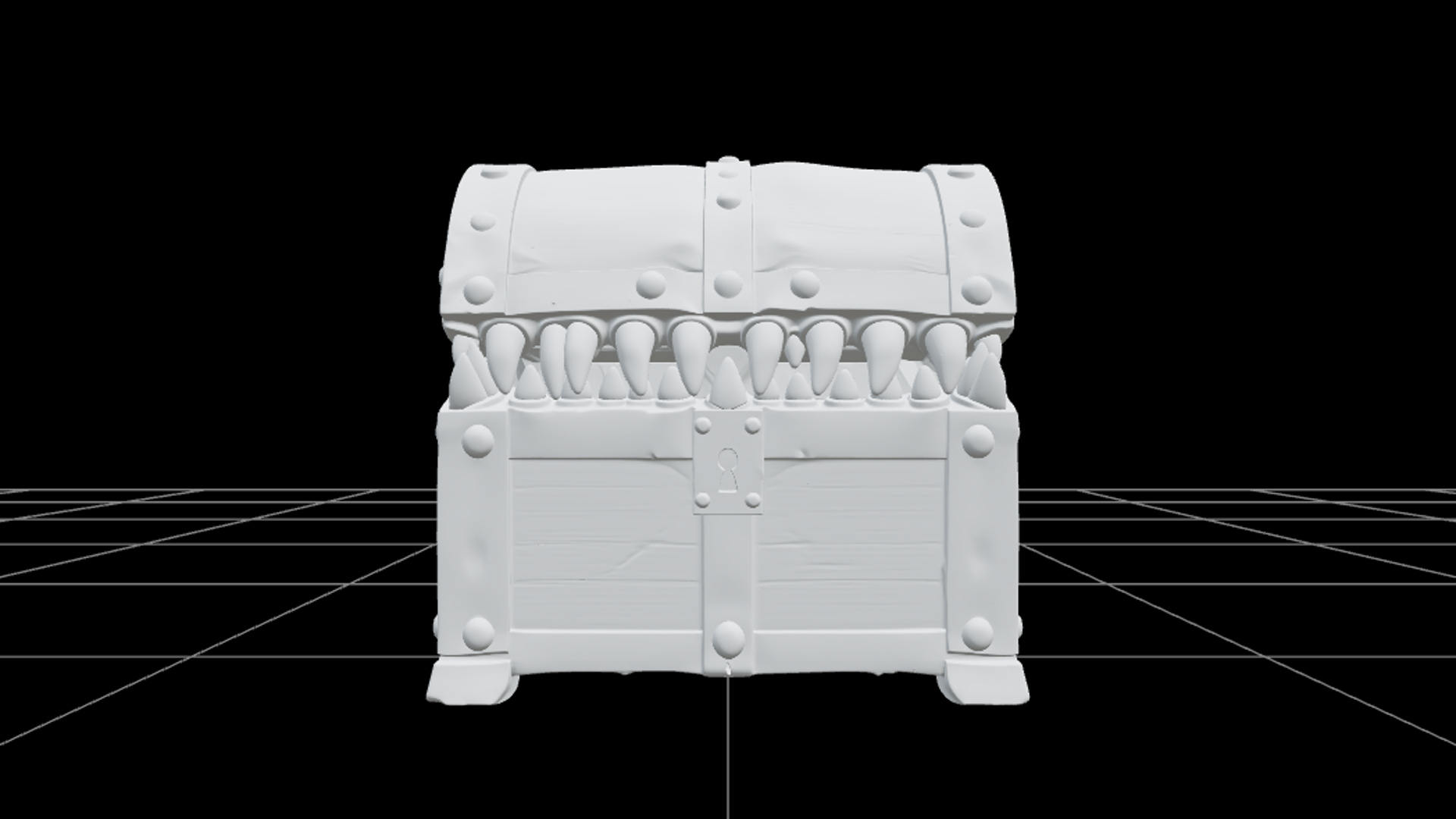 Monster Mouth Treasure Chest with Ivory Teeth 3D Model Asset 3D Model