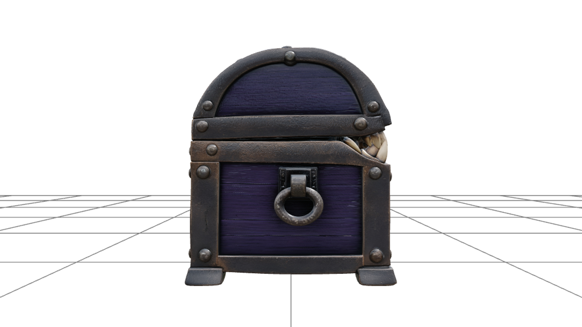 Monster Mouth Treasure Chest with Ivory Teeth 3D Model Asset 3D Model