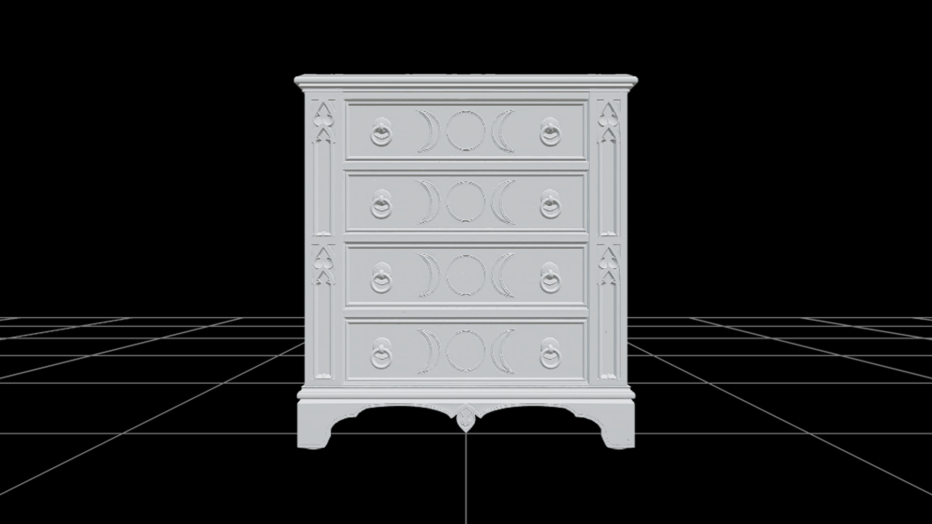 Ornate Mahogany Coffin with Crimson Lining 3D Model 3D Model