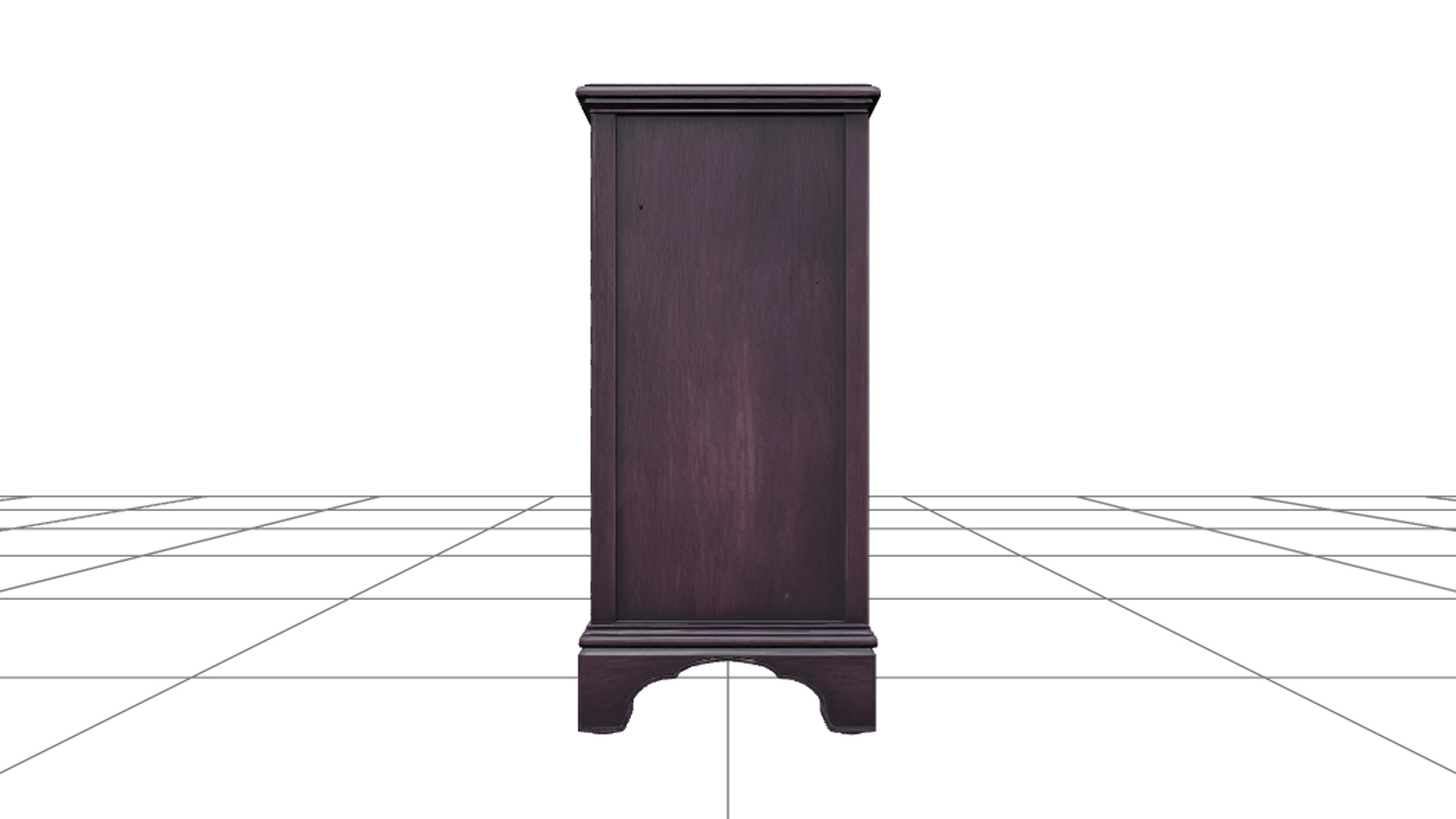 Ornate Mahogany Coffin with Crimson Lining 3D Model 3D Model