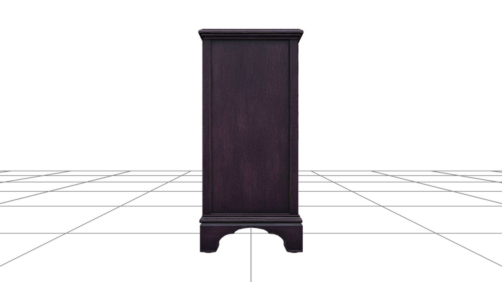 Ornate Mahogany Coffin with Crimson Lining 3D Model 3D Model