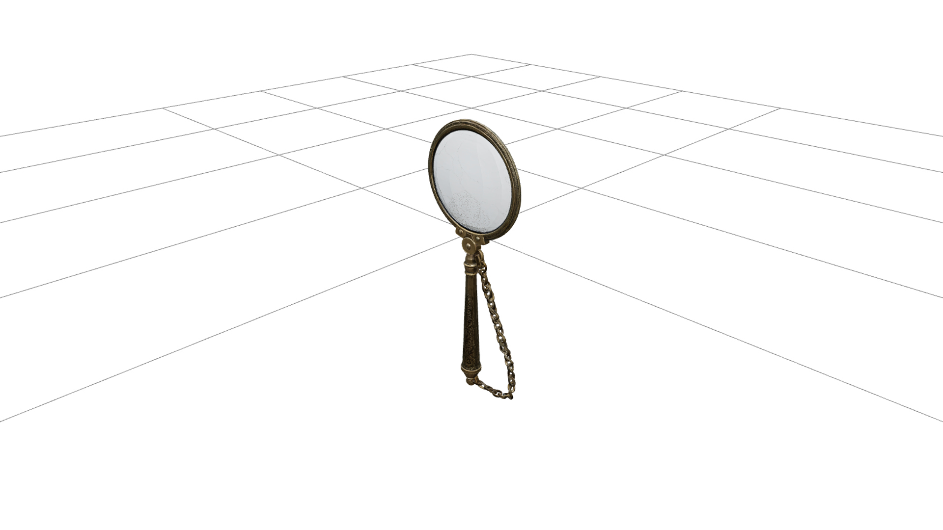 Pirate Monocle Brass Frame Magnifying Lens Model High Detail 3D Model