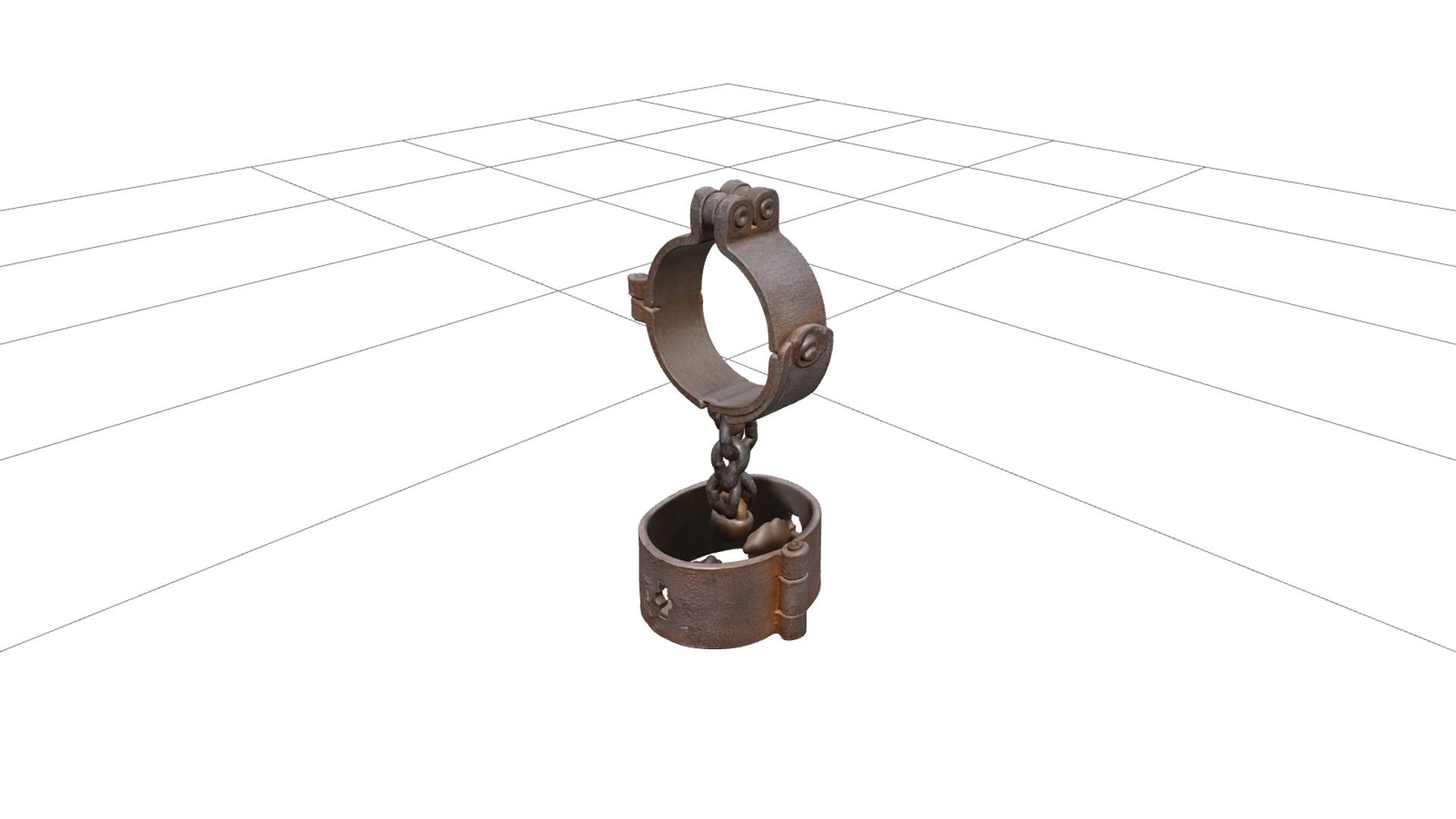 Pirate Wrist Manacle Leg Shackle Heavy Wrought Iron Model 3D Model