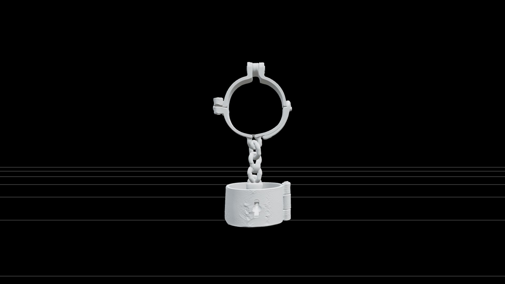 Pirate Wrist Manacle Leg Shackle Heavy Wrought Iron Model 3D Model