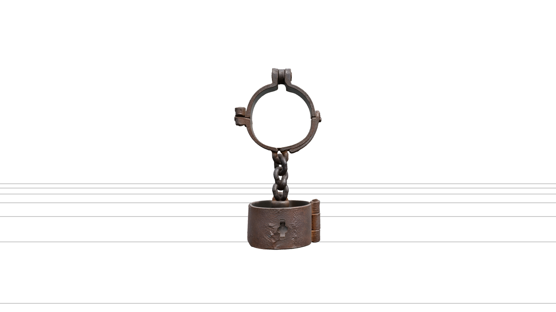 Pirate Wrist Manacle Leg Shackle Heavy Wrought Iron Model 3D Model