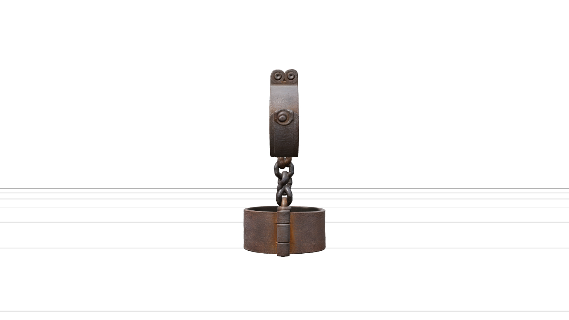 Pirate Wrist Manacle Leg Shackle Heavy Wrought Iron Model 3D Model
