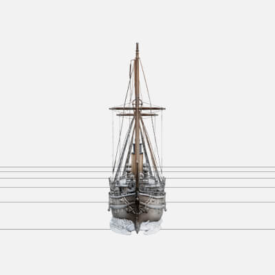 Polar Exploration Ship Frozen in Pack Ice Model Asset