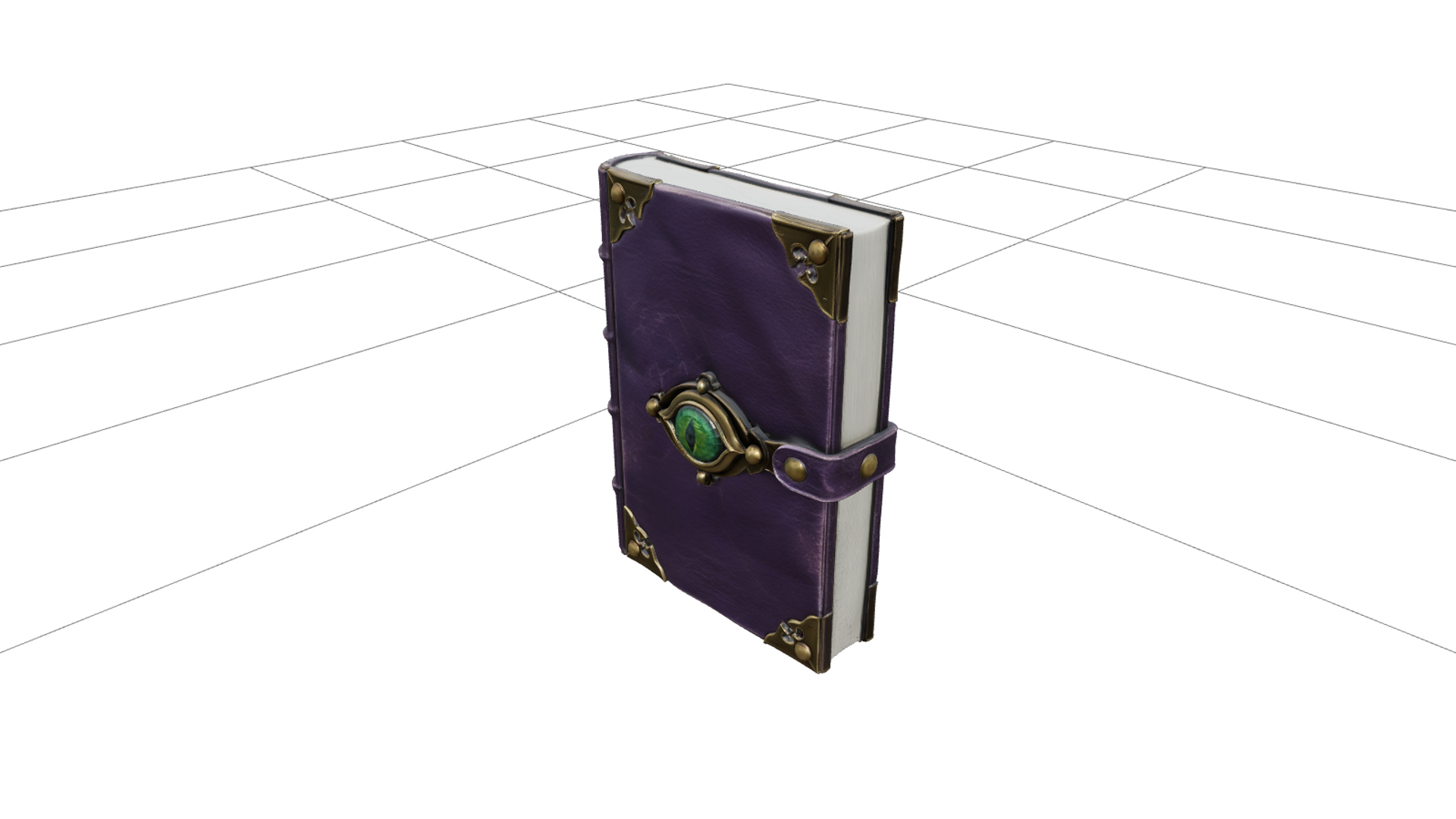 Purple Leather Spellbook With Eye Clasp 3D Model Asset 3D Model