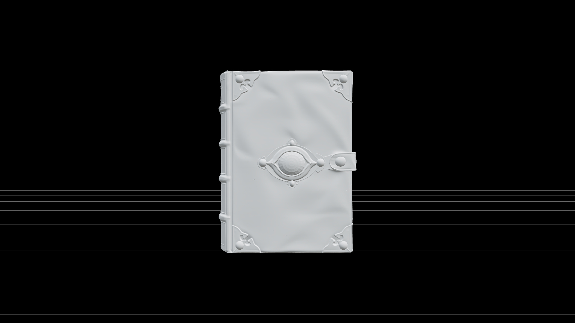 Purple Leather Spellbook With Eye Clasp 3D Model Asset 3D Model