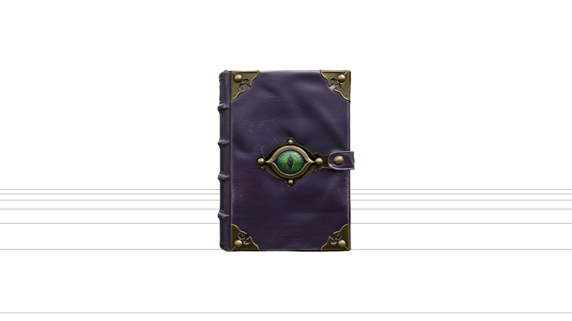Purple Leather Spellbook With Eye Clasp 3D Model Asset 3D Model