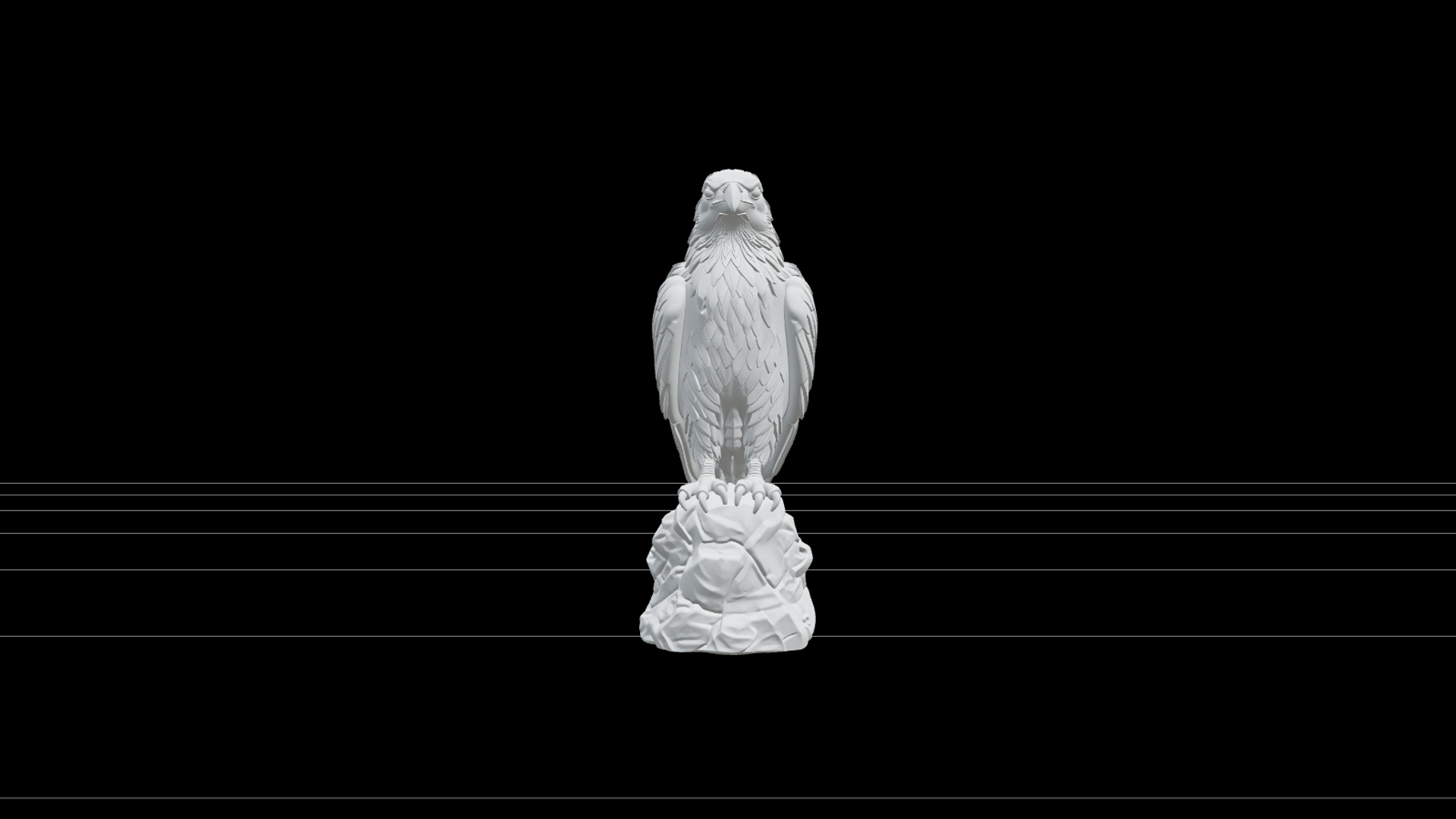 Raven Statuette with Violet Feathers and Stone Perch 3D Mode 3D Model