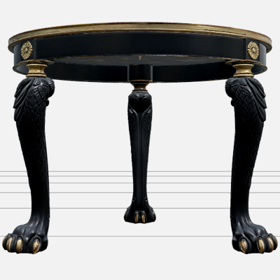 Seance Table With Zodiac Inlays and Claw Legs 3D Model Asset