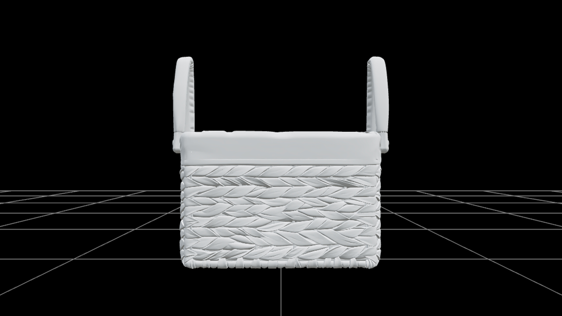 Sewing Basket with Purple Lining and Orange Handles 3D Model 3D Model