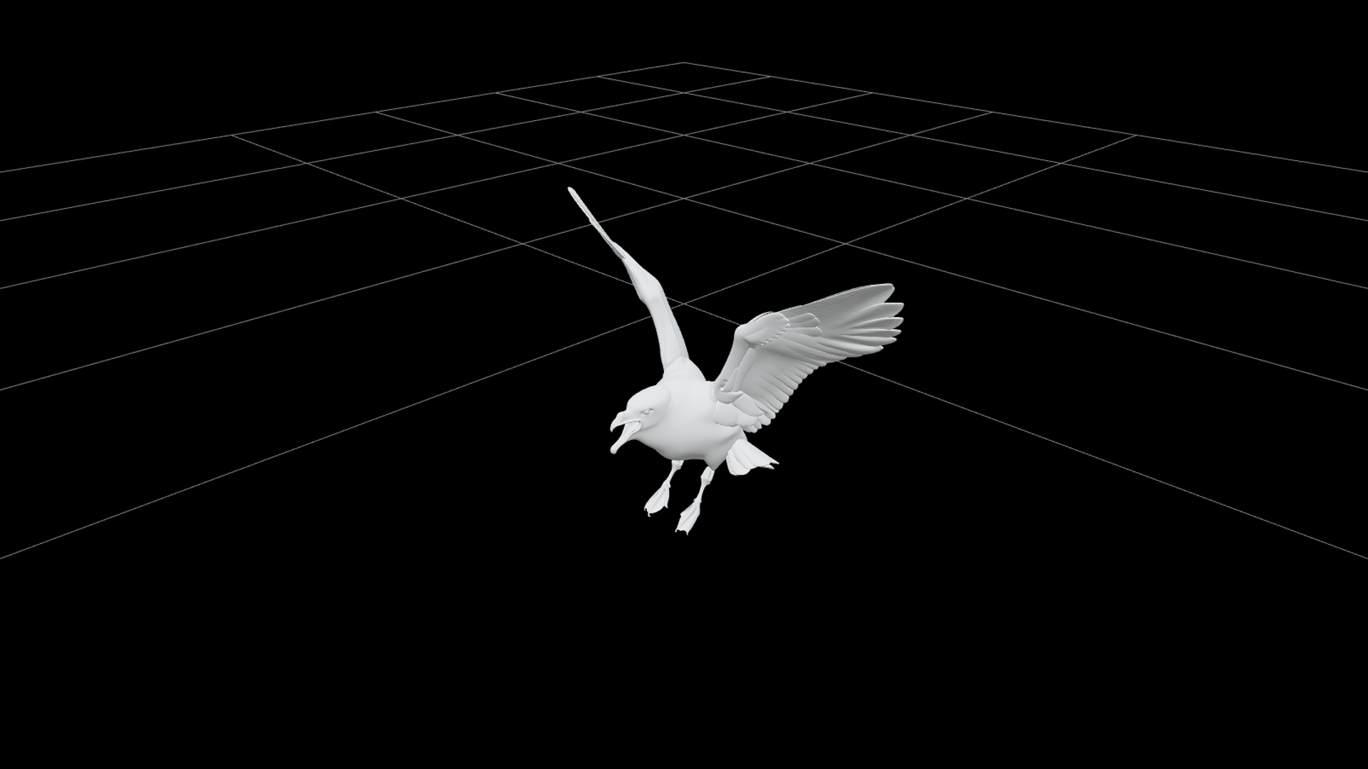 Skua Aggressive Flight Model Detailed High Poly Realistic 3D Model