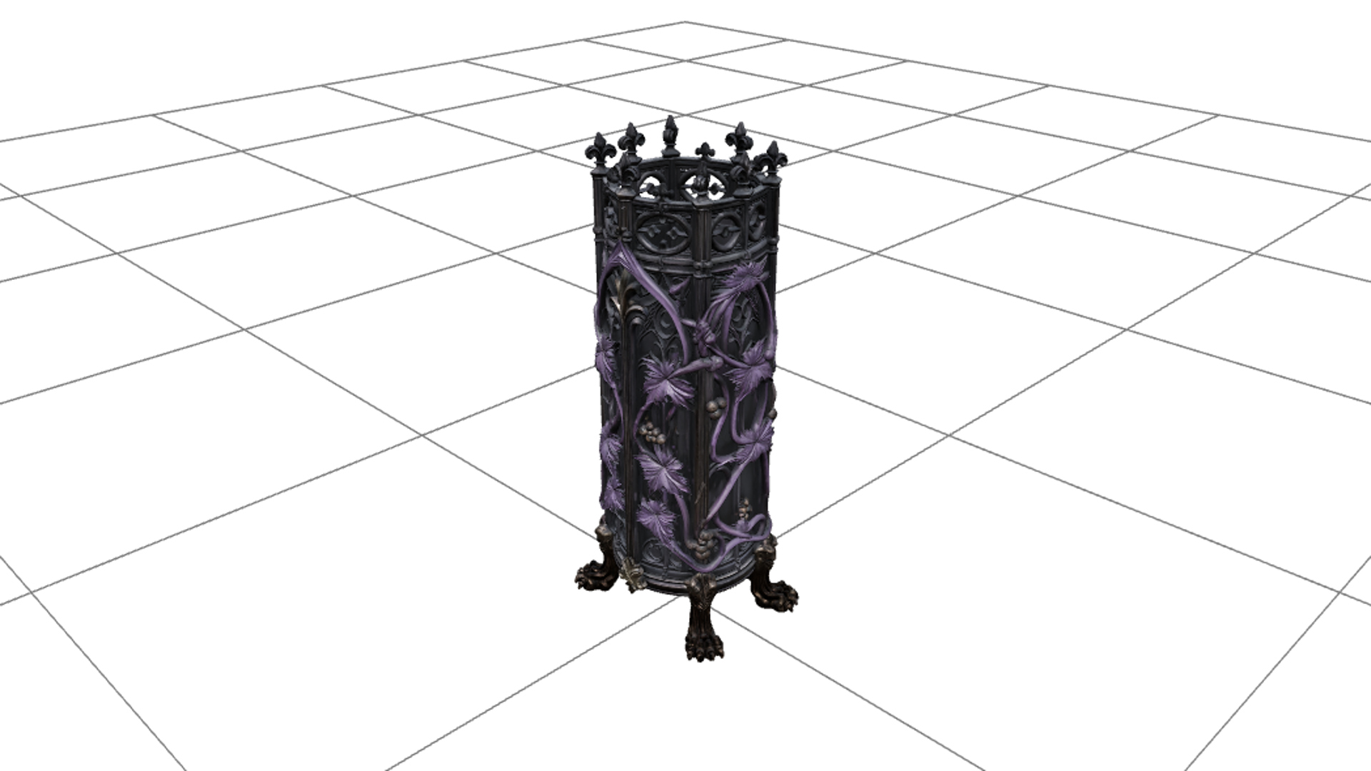 Stone Mausoleum with Bronze Door and Copper Roof 3D Model 3D Model