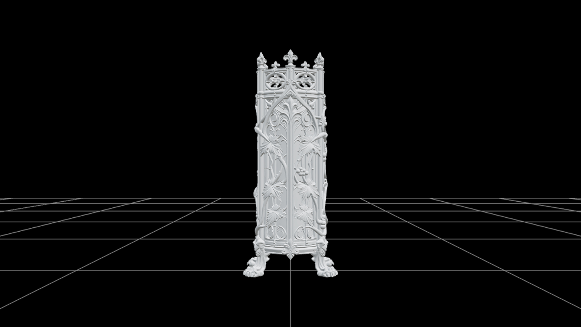 Stone Mausoleum with Bronze Door and Copper Roof 3D Model 3D Model