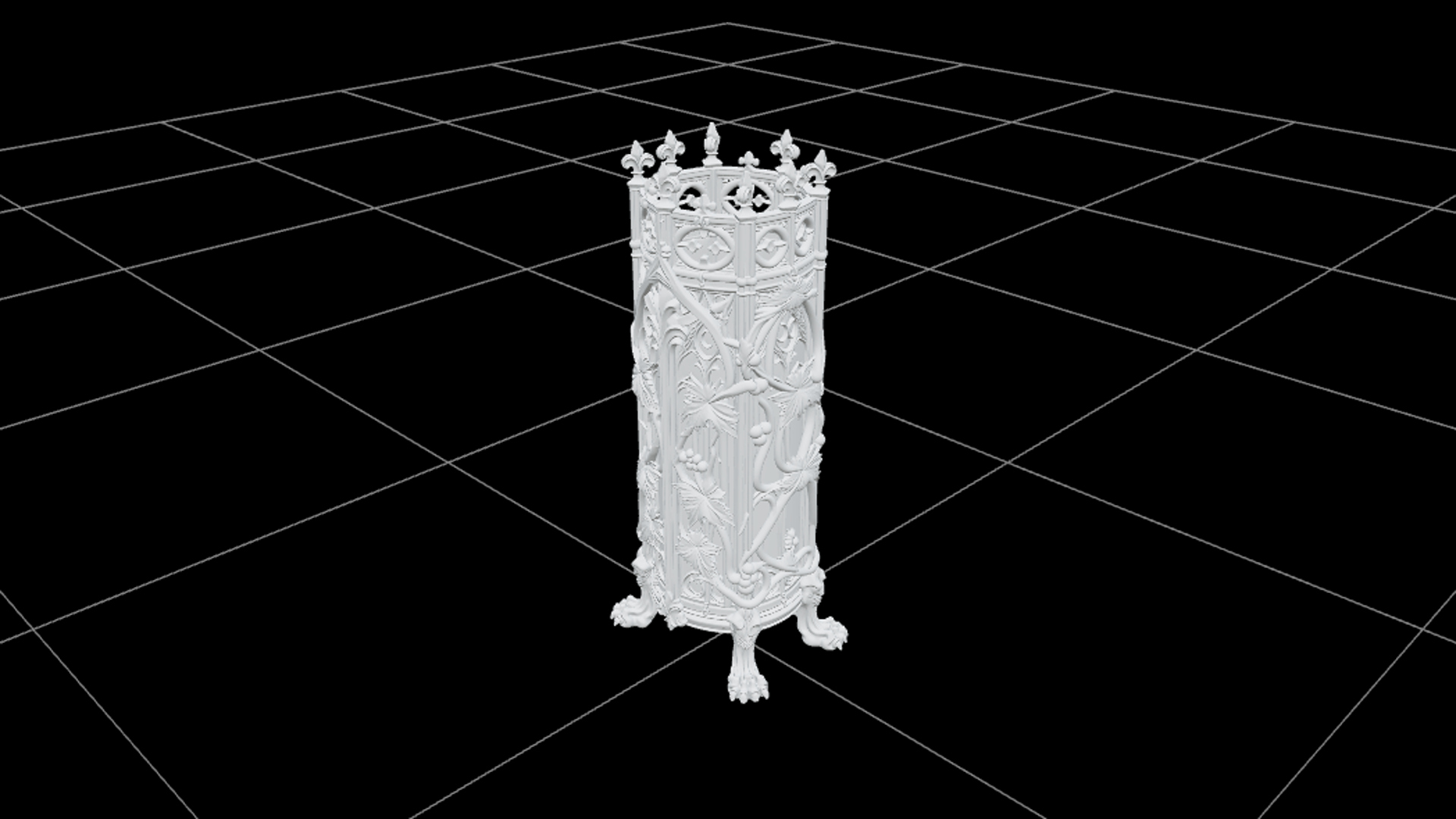 Stone Mausoleum with Bronze Door and Copper Roof 3D Model 3D Model