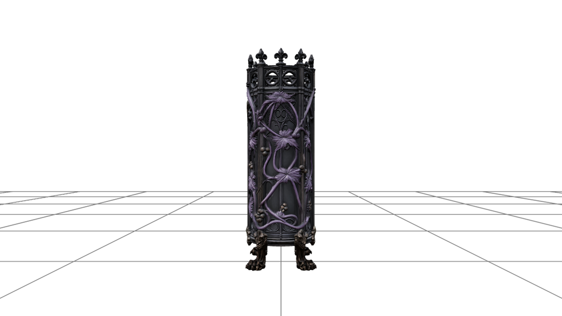 Stone Mausoleum with Bronze Door and Copper Roof 3D Model 3D Model