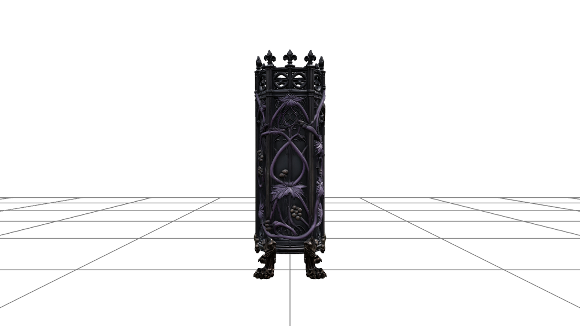 Stone Mausoleum with Bronze Door and Copper Roof 3D Model 3D Model