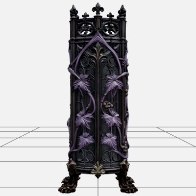 Stone Mausoleum with Bronze Door and Copper Roof 3D Model