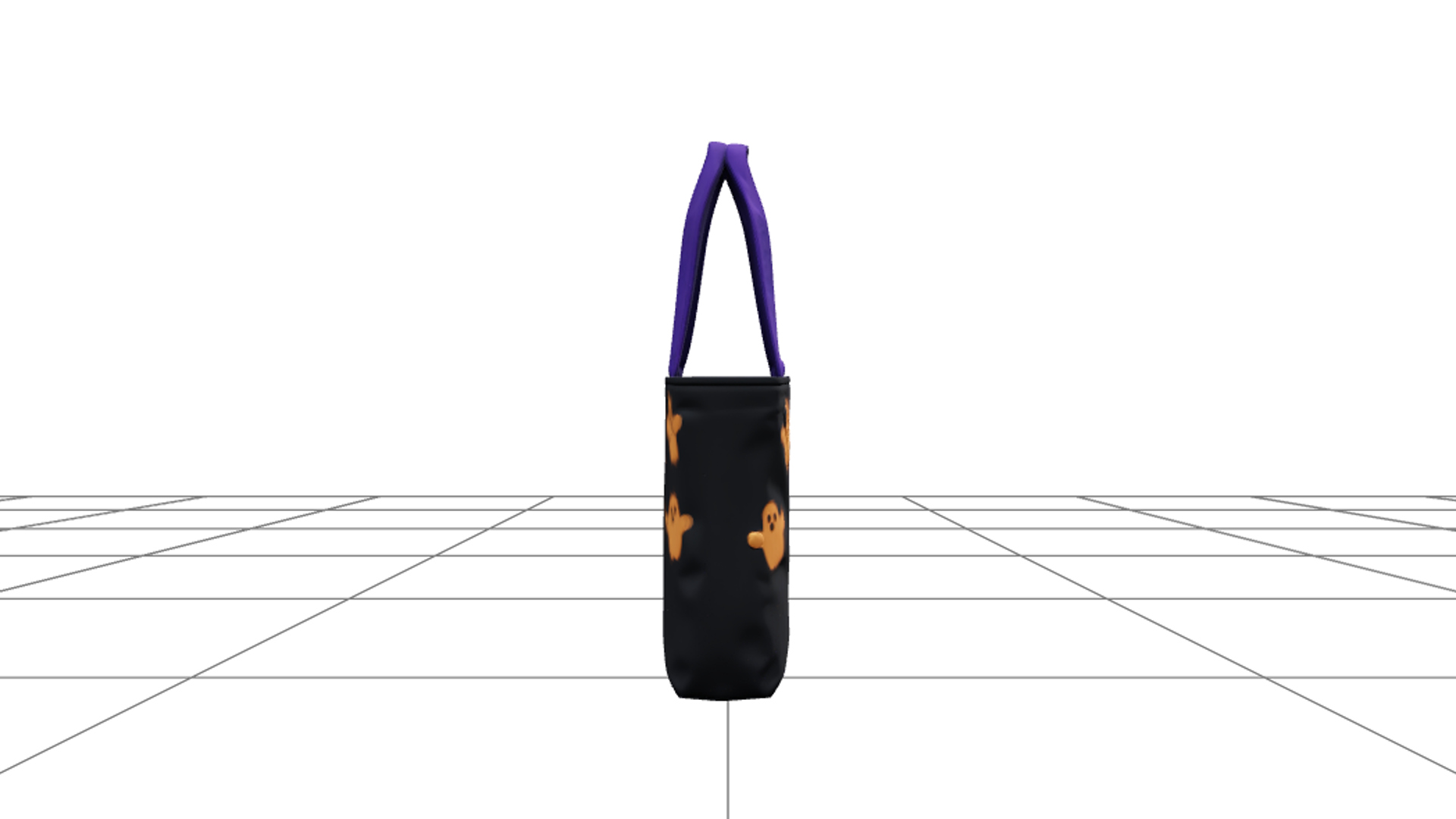 Trick or Treat Tote Bag with Ghost Embroidery 3d Model Asset 3D Model