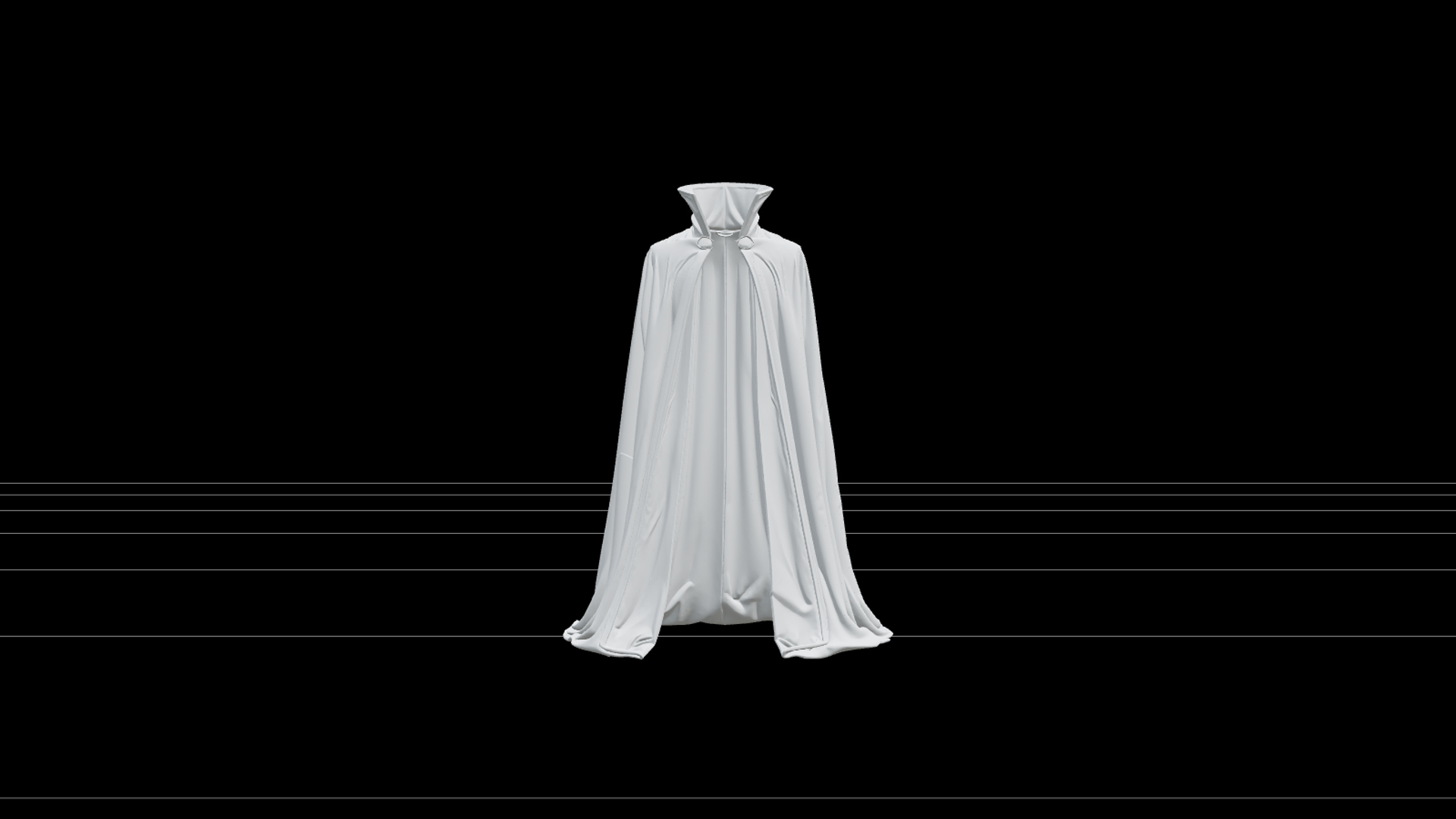 Vampire Cape with Crimson Lining and Silver Clasp 3D Model 3D Model