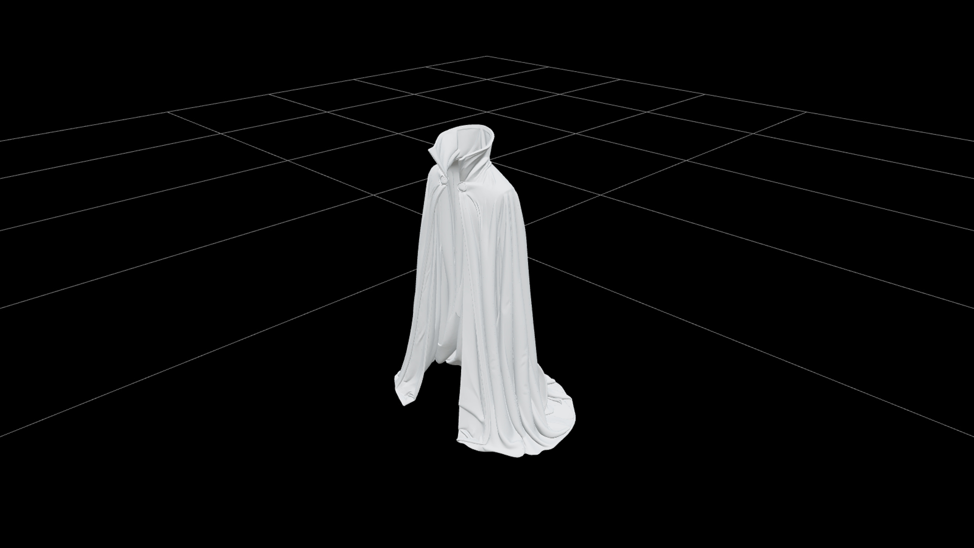 Vampire Cape with Crimson Lining and Silver Clasp 3D Model 3D Model