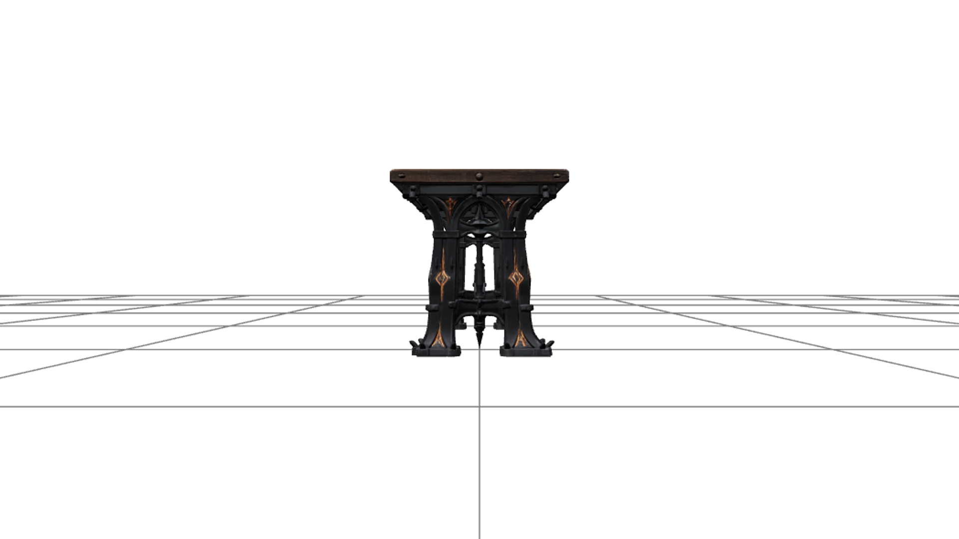Violet Crystal Ball on Smoky Bat Wing Pedestal 3D Model 3D Model