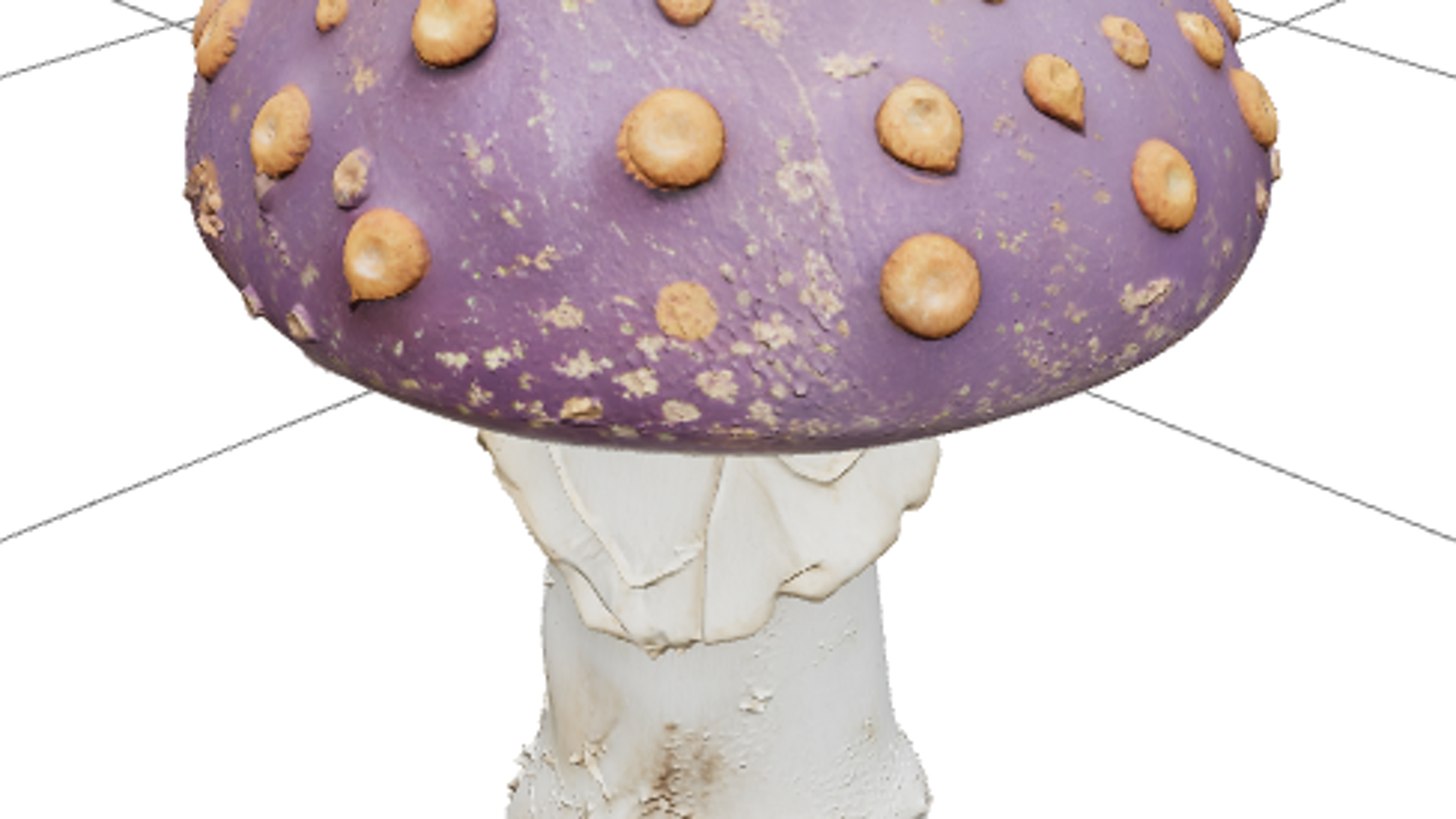 Violet Poisonous Mushroom with Orange Spots 3D Model Asset 3D Model