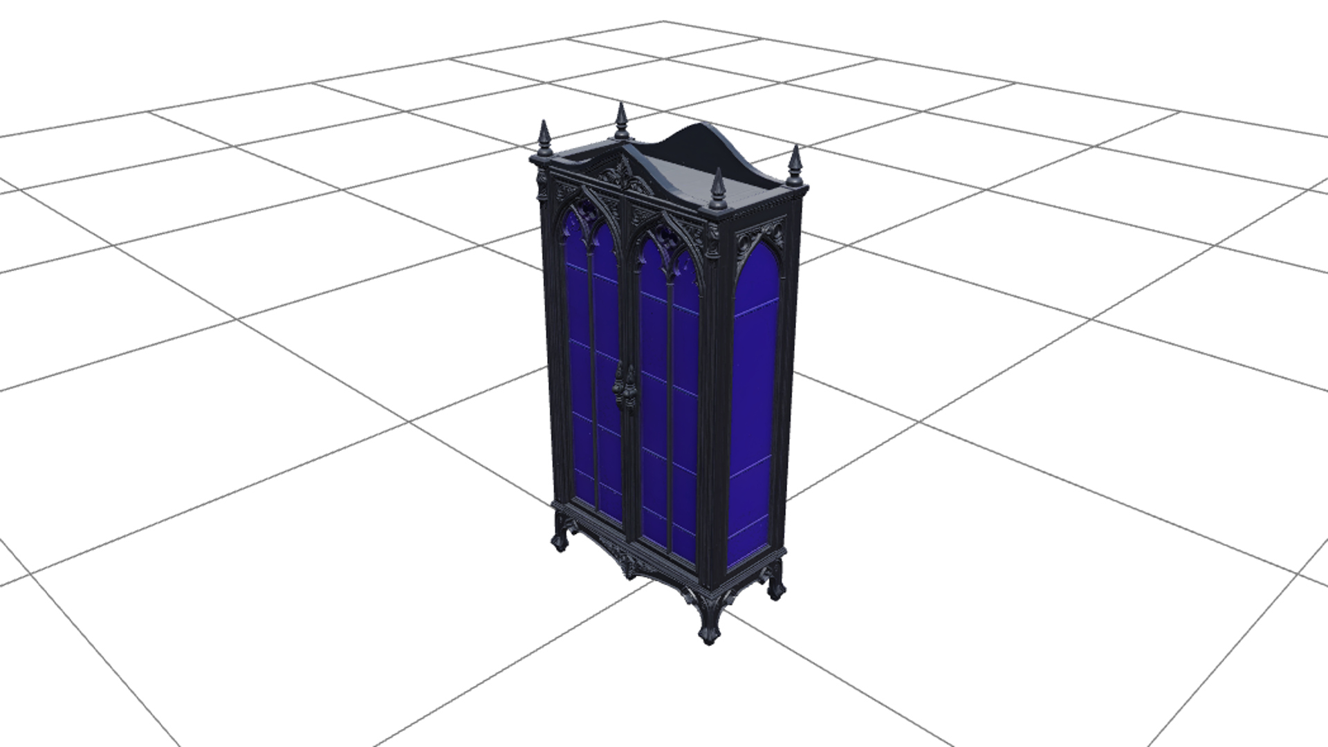 Wrought Iron Cemetery Gate with Bronze Bats 3D Model 3D Model