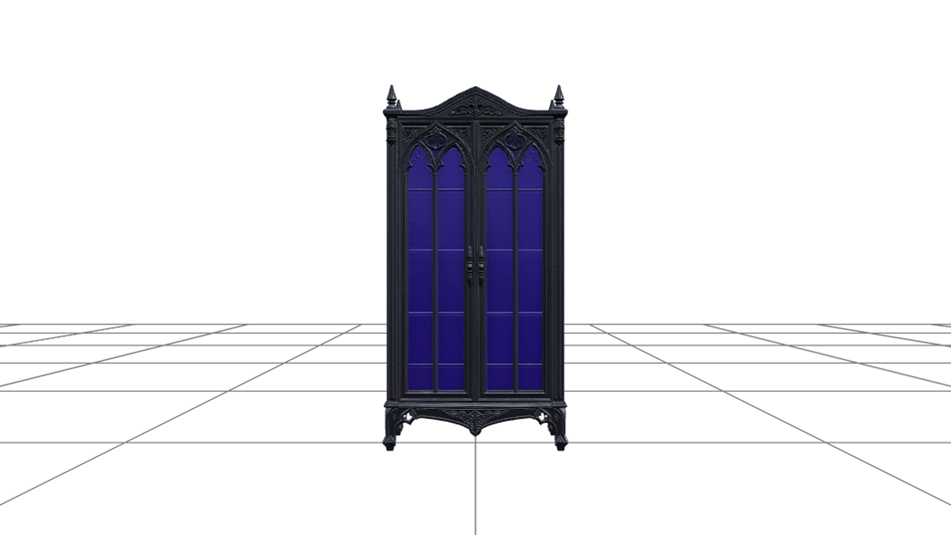 Wrought Iron Cemetery Gate with Bronze Bats 3D Model 3D Model
