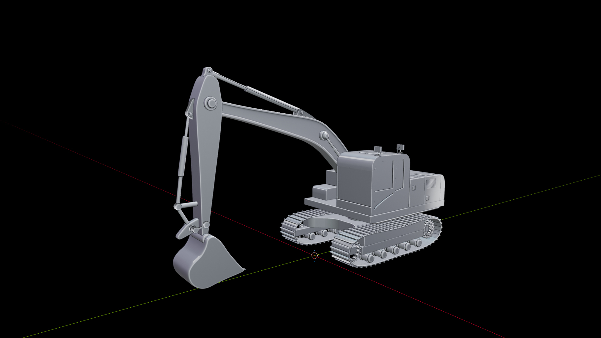 Yellow Hydraulic Excavator 3D Model Tracked Heavy Machinery 3D Model