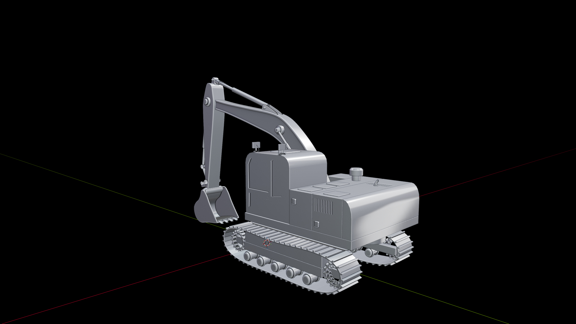 Yellow Hydraulic Excavator 3D Model Tracked Heavy Machinery 3D Model