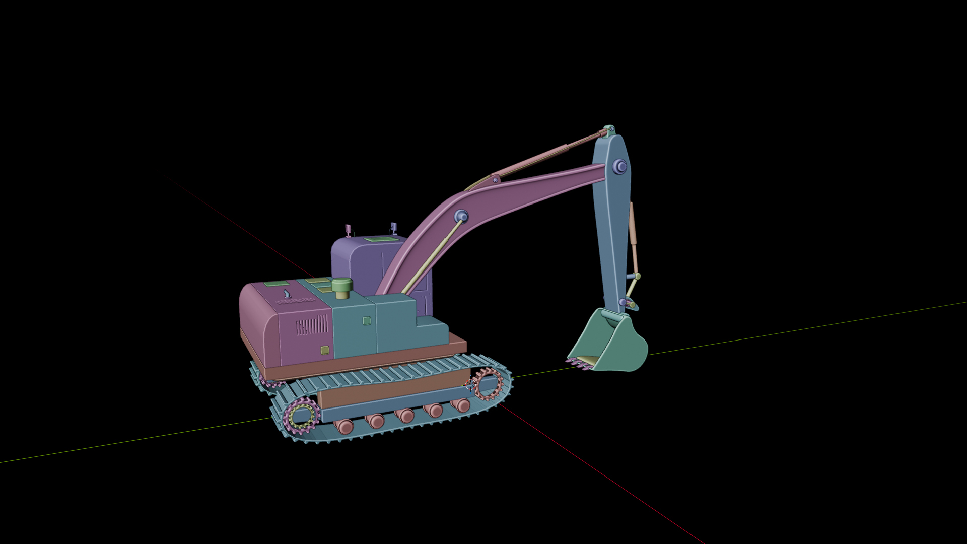 Yellow Hydraulic Excavator 3D Model Tracked Heavy Machinery 3D Model