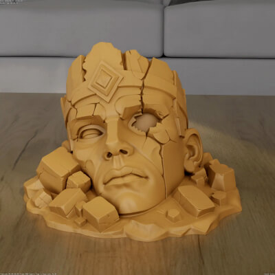 Broken King Statue 3D Print STL Model
