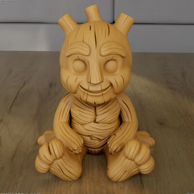 Cute Tree Monster STL 3D Print Model cute Wooden Creature