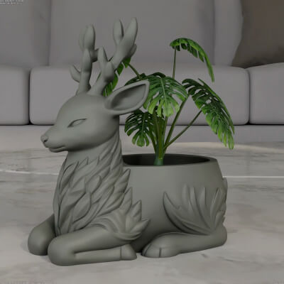Deer Planter 3D Print Model STL 3D Model