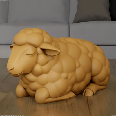 Minimalist Cute Sheep 3D Model STL File for 3D Printing