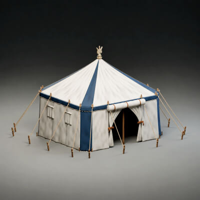 Historical Pavilion Tent 02 &ndash Game Ready 3D Model 3D Model