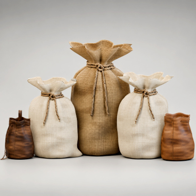 Historical Provision Bags 01 &ndash 5 Game Ready 3D Props P 3D Model
