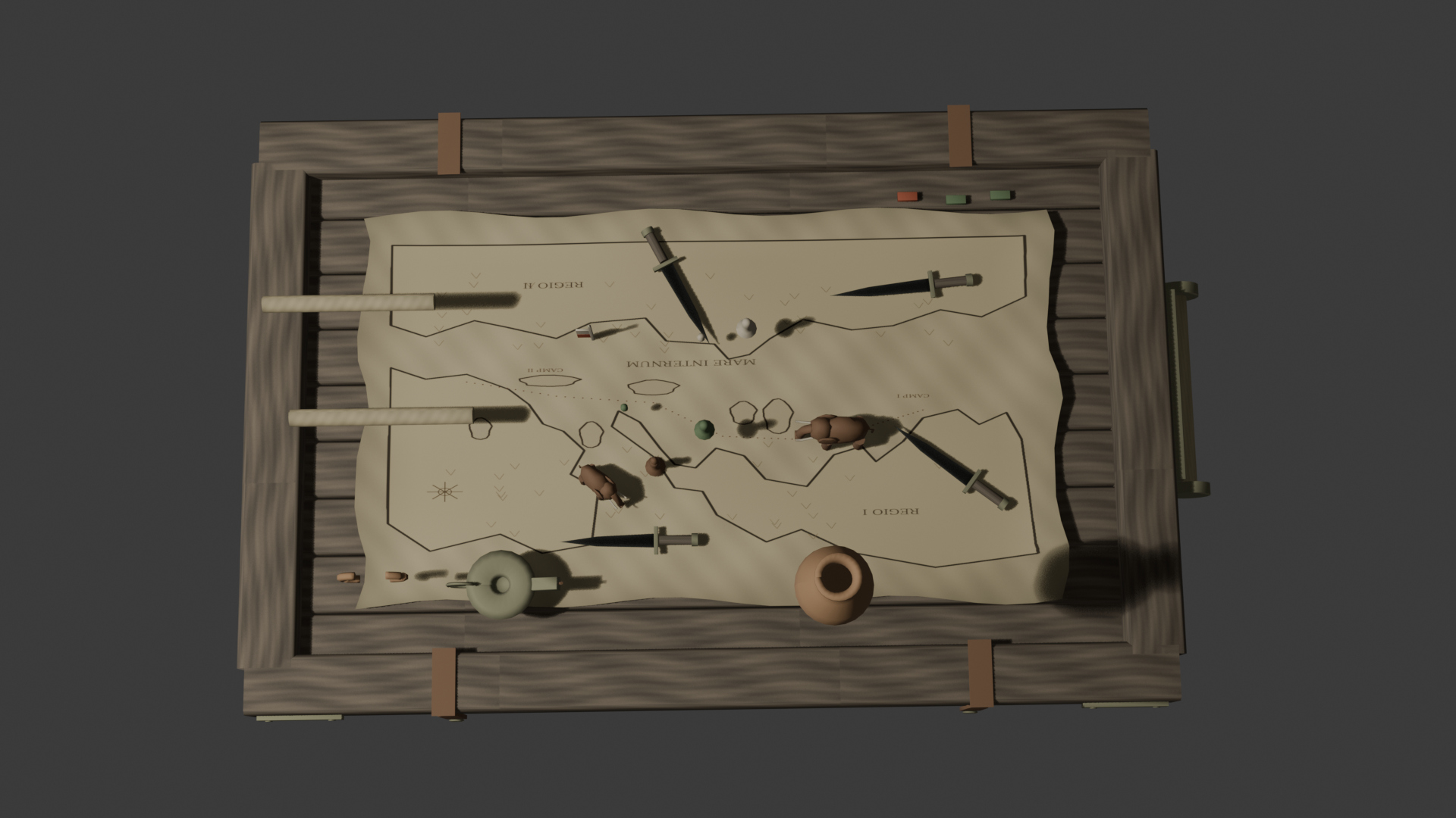 Historical War Table 01 - Game Ready Low Poly 3D Model