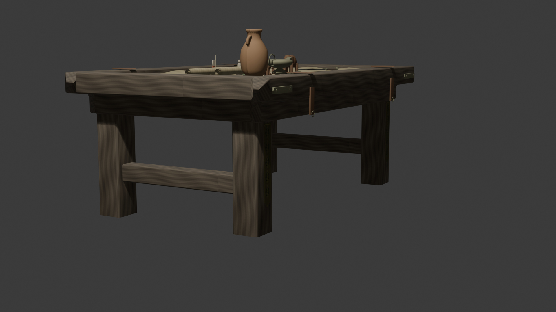 Historical War Table 01 - Game Ready Low Poly 3D Model