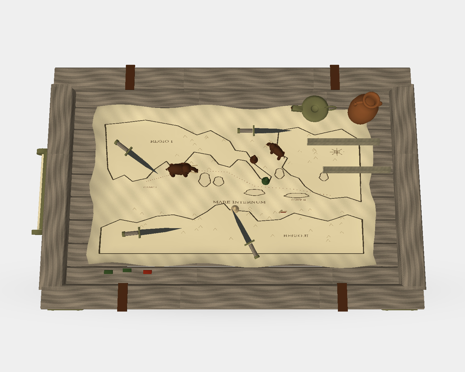 Historical War Table 01 - Game Ready Low Poly 3D Model