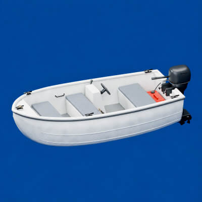 Modern Small Boat 01 Game Ready 3d Model