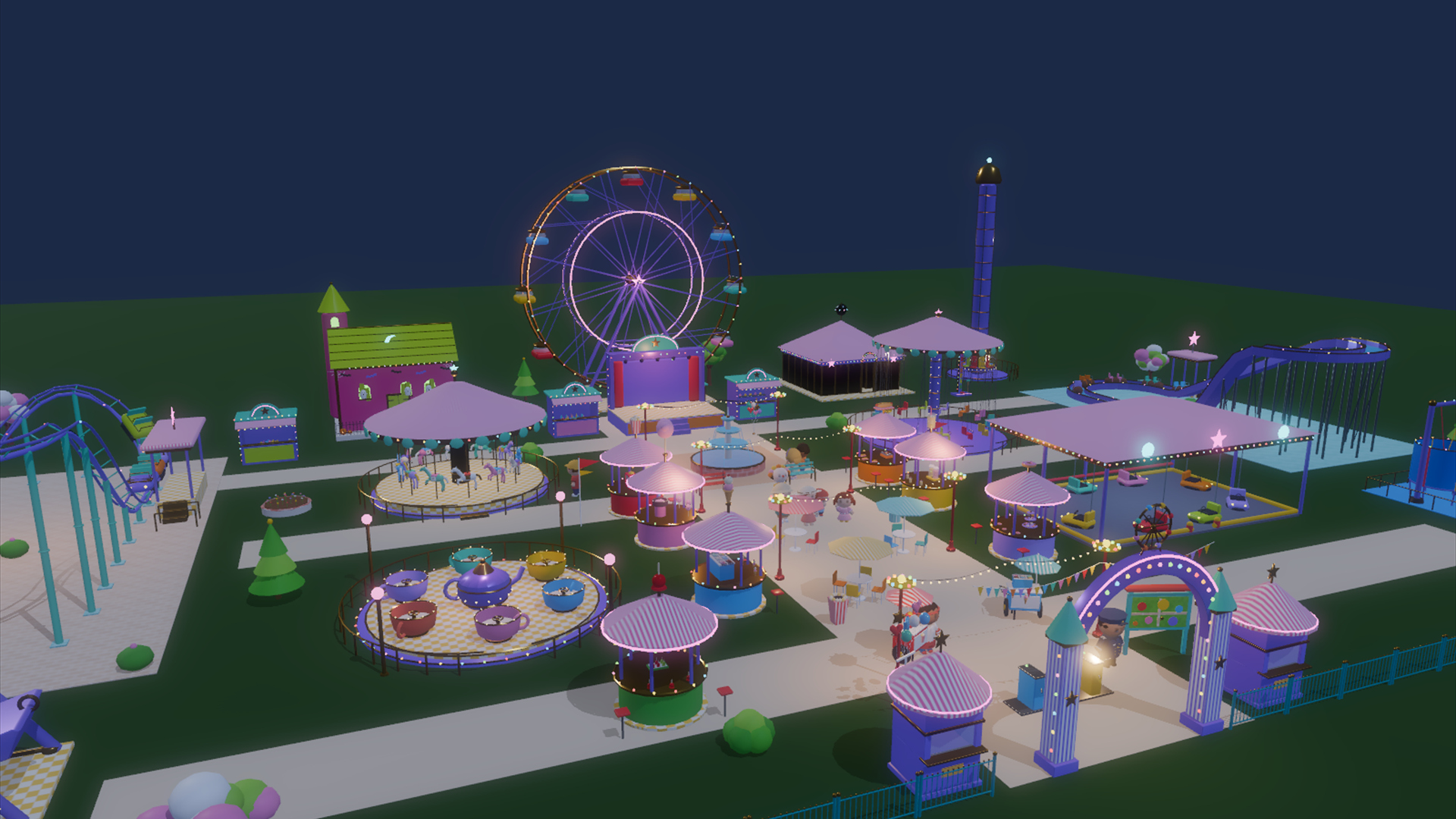 Amusement Park Kit - 414 Low-Poly Models 3D Model